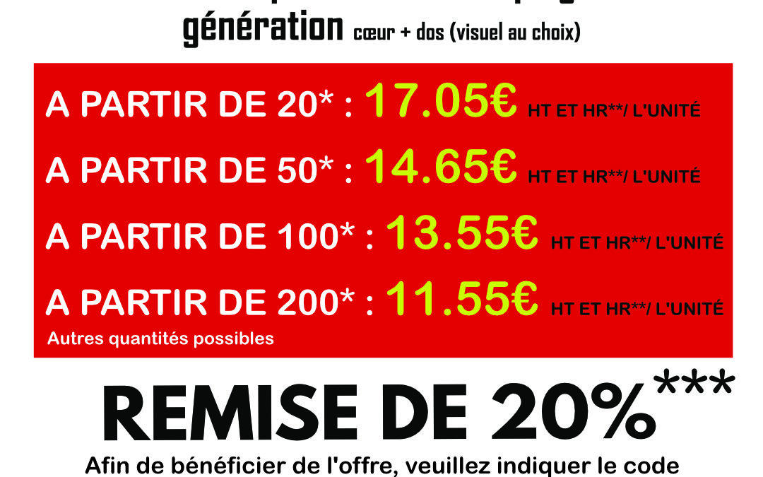 Offre du moment : remise sur des t-shirts à personnaliser